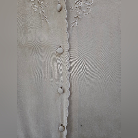 Vintage - Rare Silk "Miriam Soltes for Nathan One" Tan Sheer Blouse - Size S - Picture 3 of 10